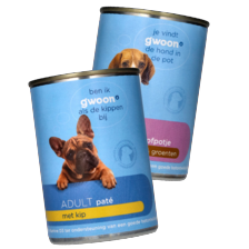 g'woon hondenvoer in blik